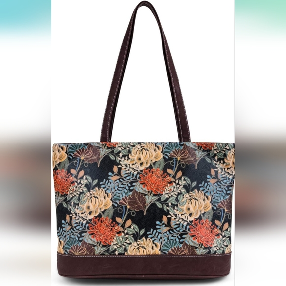 😺KOLTOV Abby Tote in Black & Saddle New Bag - Picture 5 of 15